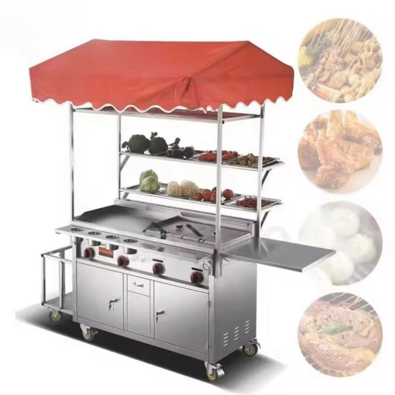 Food Snacks Catering - 이동식 푸드 카트 트레일러 스테인리스 스틸