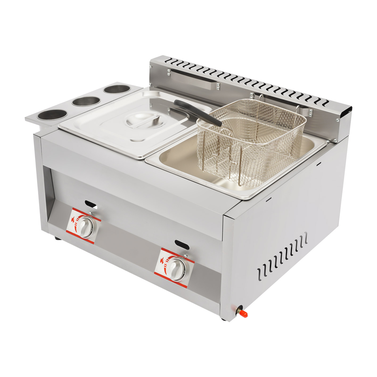 Food Snacks Catering - 상업용 2탱크 6.34Qt LPG 가스 튀김기,