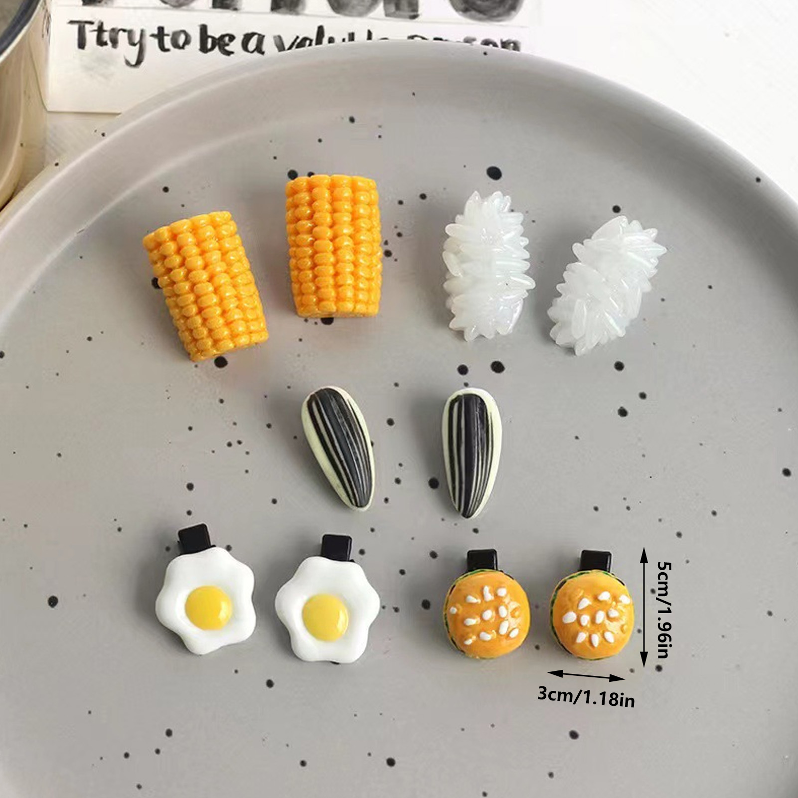 미니 음식 헤어핀 세트, 사실적인 쌀, 계란, 옥수수, - Food Snacks For Kids 리뷰 및 가격