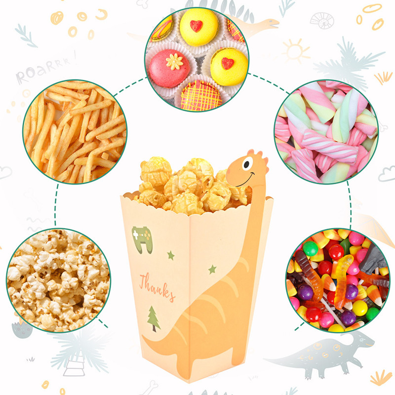 4Pcs 만화 공룡 상자 공룡 팝 옥수수 테마 생일 축 - Food Snacks For Kids 리뷰 및 가격