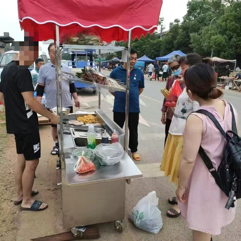컨버터블 가스 스낵 이동식 카트, 야외용 롤링 푸드 트 - Snacks Food Stall 리뷰 및 가격