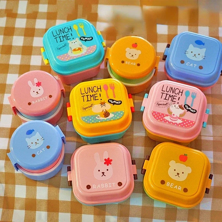귀여운 만화 Kittyed 도시락 도시락 상자 플라스틱 - Food Snacks For Kids 리뷰 및 가격