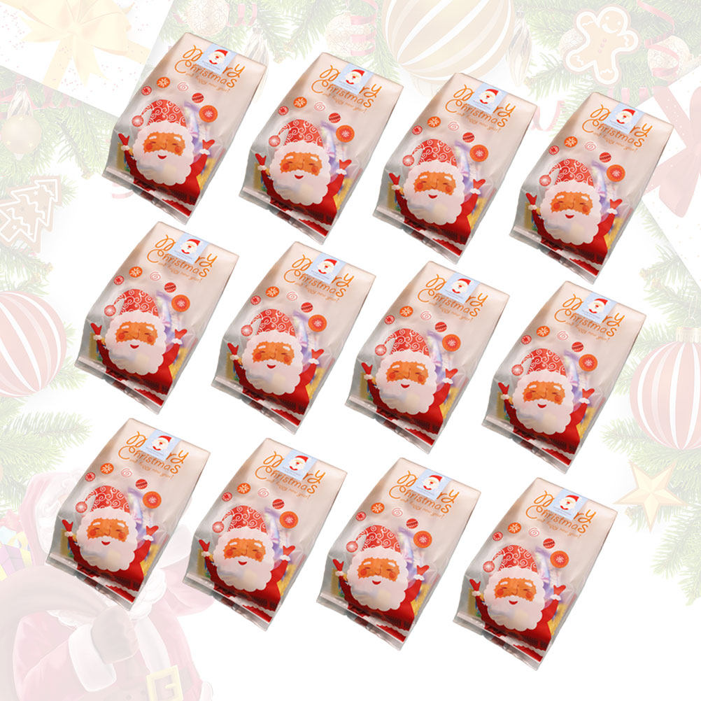 50개 플라스틱 베이킹 백 크리스마스 테마 선물 파우치 - Xmas Food Snacks 리뷰 및 가격
