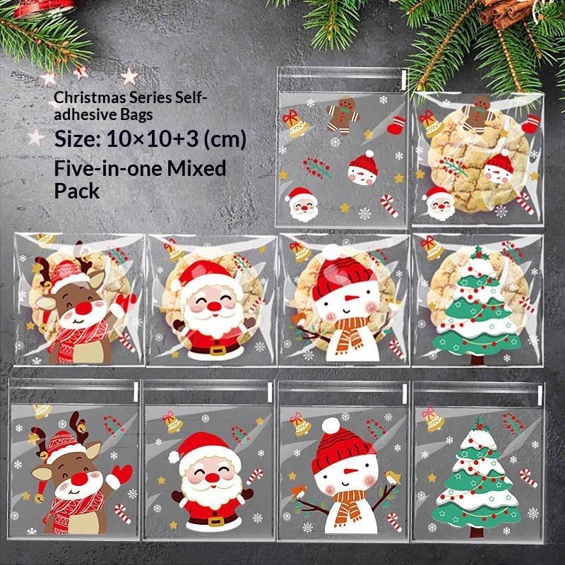 100pcs 크리스마스 자체 접착식 간식 가방 크리스마 - Xmas Food Snacks 리뷰 및 가격