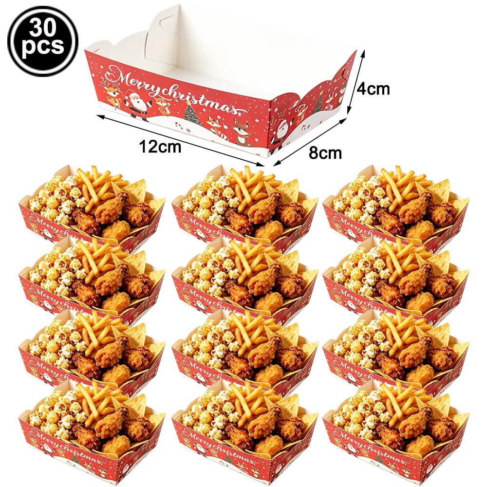 산타클로스 테마 일회용 식기류 종이 간식 트레이 크리스 - Xmas Food Snacks 리뷰 및 가격