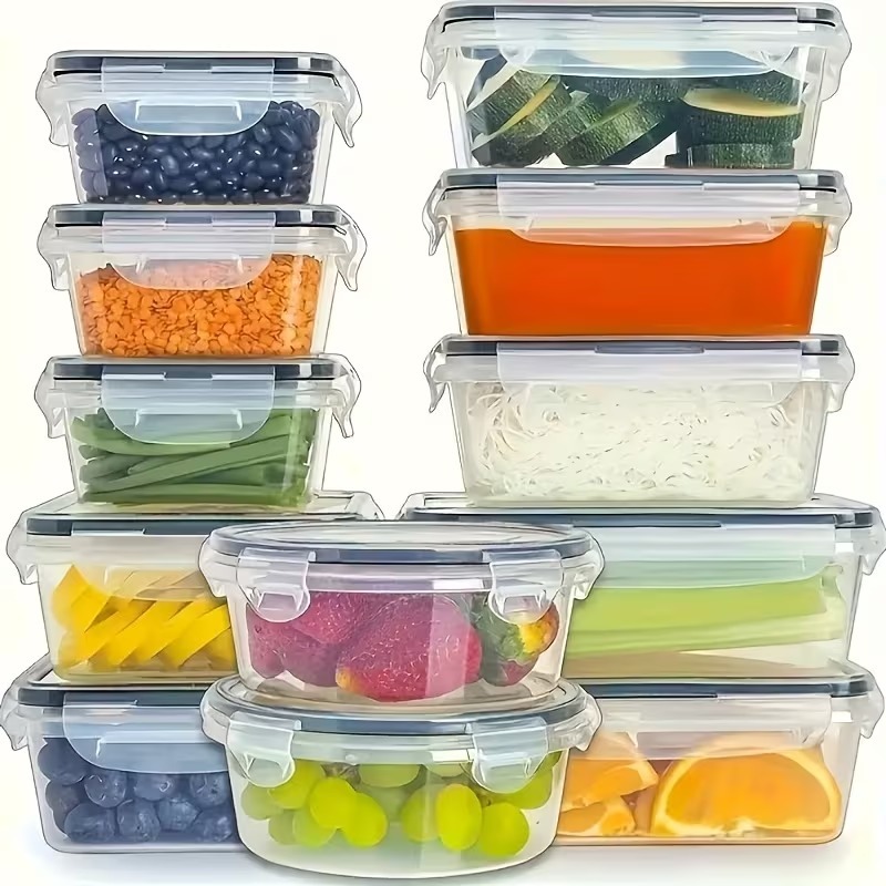 4개의 투명 식품 보관 용기(스냅 뚜껑 포함), 과일, - Dry Food Snacks 리뷰 및 가격