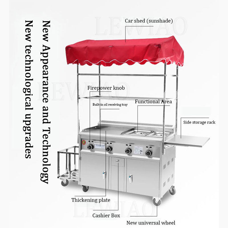 빠른 스낵을 위한 모바일 식품 카트 트레일러 스테인레스 - Food Snacks Catering 리뷰 및 가격