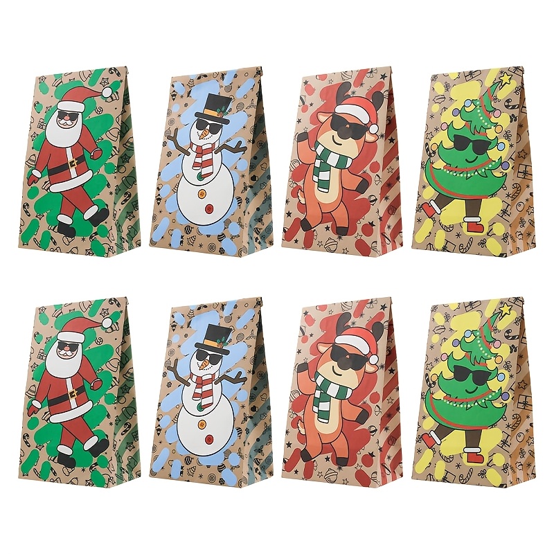 크리스마스 종이 가방 24Pcs 새로운 사각형 바닥 선 - Xmas Food Snacks 리뷰 및 가격
