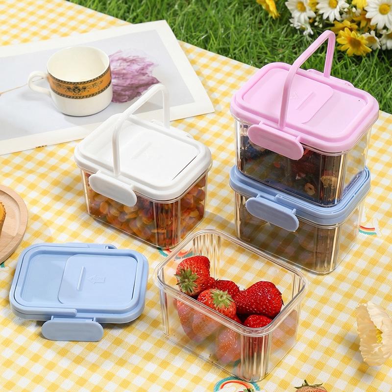 새로운 밀폐형 플라스틱 식품 보관 용기(손잡이 및 뚜껑 - Food Snacks For Picnic 리뷰 및 가격